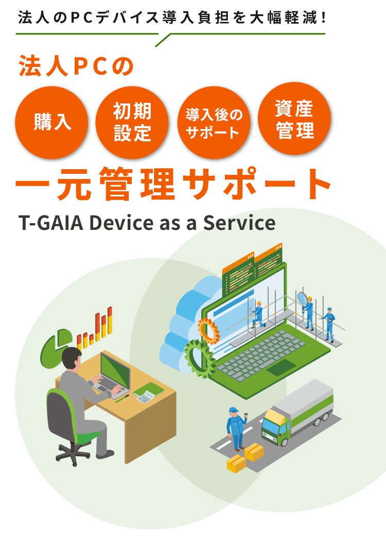 法人のPCデバイス導入負担を大幅軽減！T-GAIA Device as a Service