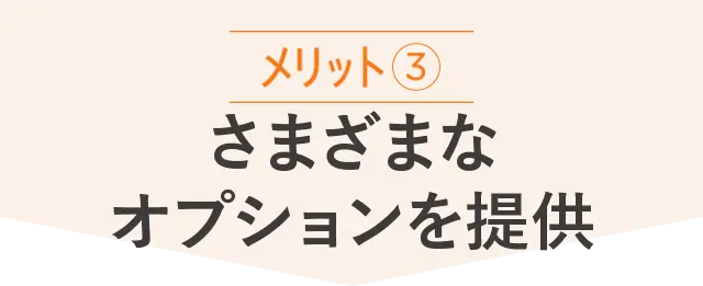 メリット3｜さまざまなオプションを提供