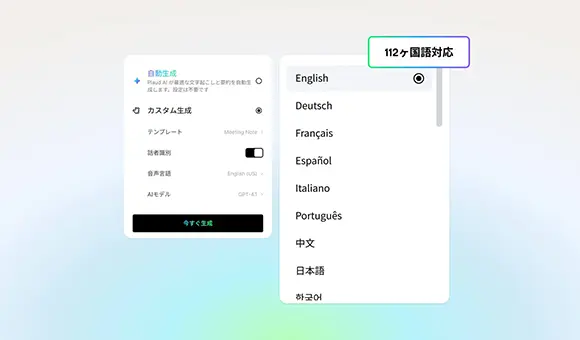 112ヶ国語での文字起こし